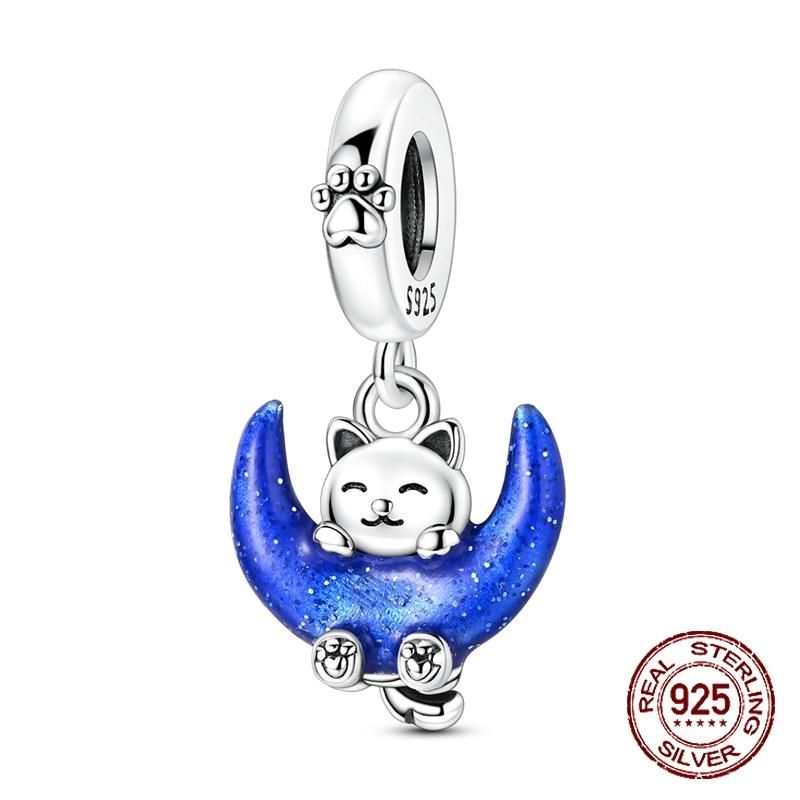 

Luminous Moon Charms Copper Cat Dangle Pendant Fit Bangle Bracelet Necklace Diy Jewelry