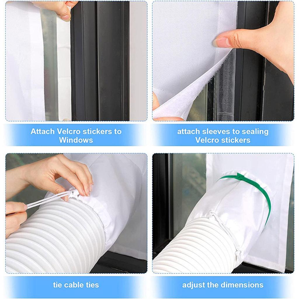 Waterproof Window Seal Window Seal for AC Unit Window Sealing Dryer Vent Kit with Drawstring for Mobile AC Dryer Vents