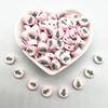 30pcs 10mm Christmas Pattern Beads Polymer Clay Spacer Loose Beads for Jewelry Making DIY Bracelet Accessories
