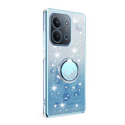 KADEM Pro Xiaomi Redmi 15C 4G (Globální) (171 mm) Pouzdro Prsten Stojánek TPU Květiny Kryt na telefon Gradientní Třpytky