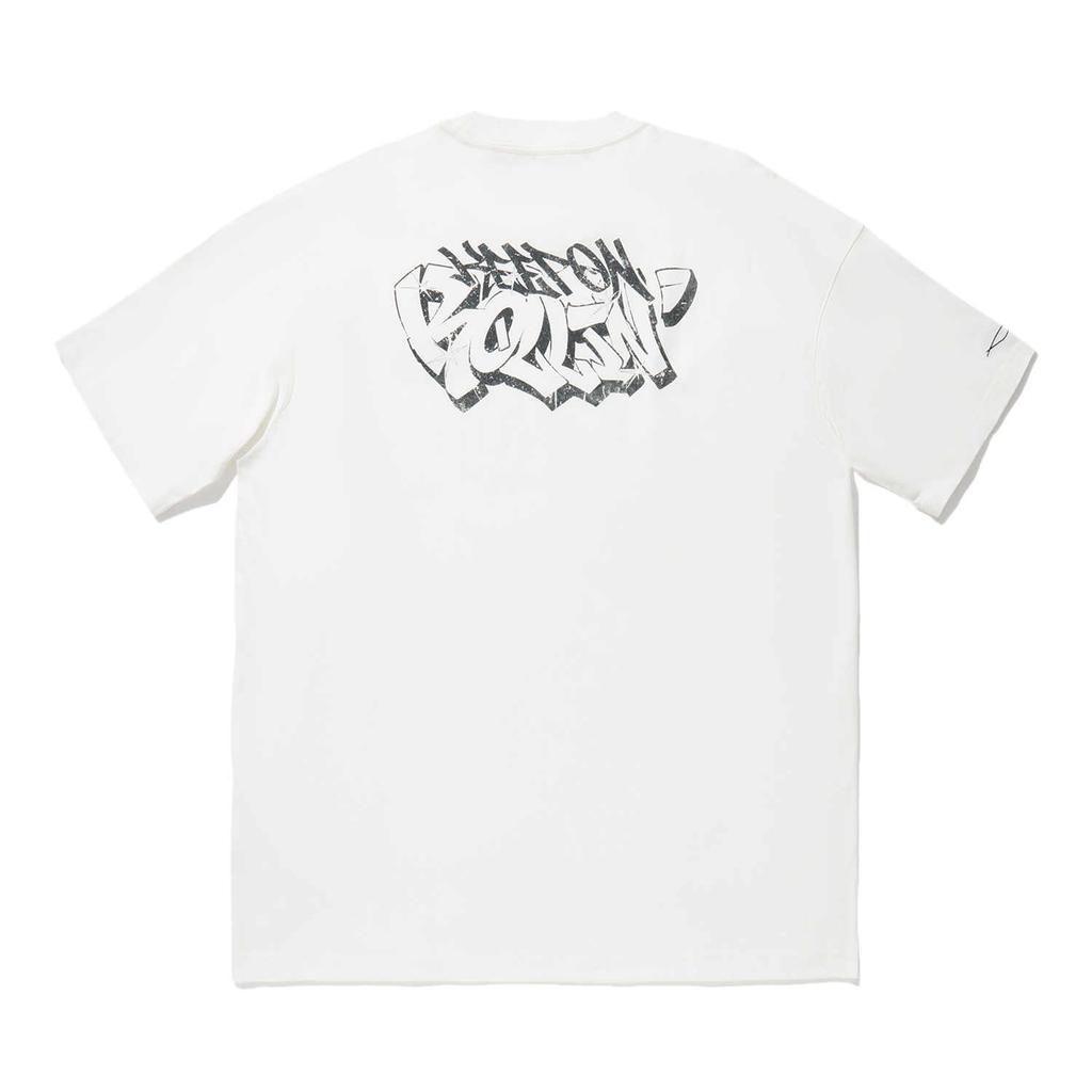 Li Ning Breathable Round Neck Pullover Letter Print Short Sleeve T-Shirt Unisex Tops White AHSU281-1