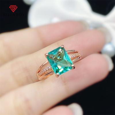 Nuovo temperamento di moda forma rettangolare anello verde per le donne fascino matrimonio fidanzamento gioielli delicati nuova tendenza