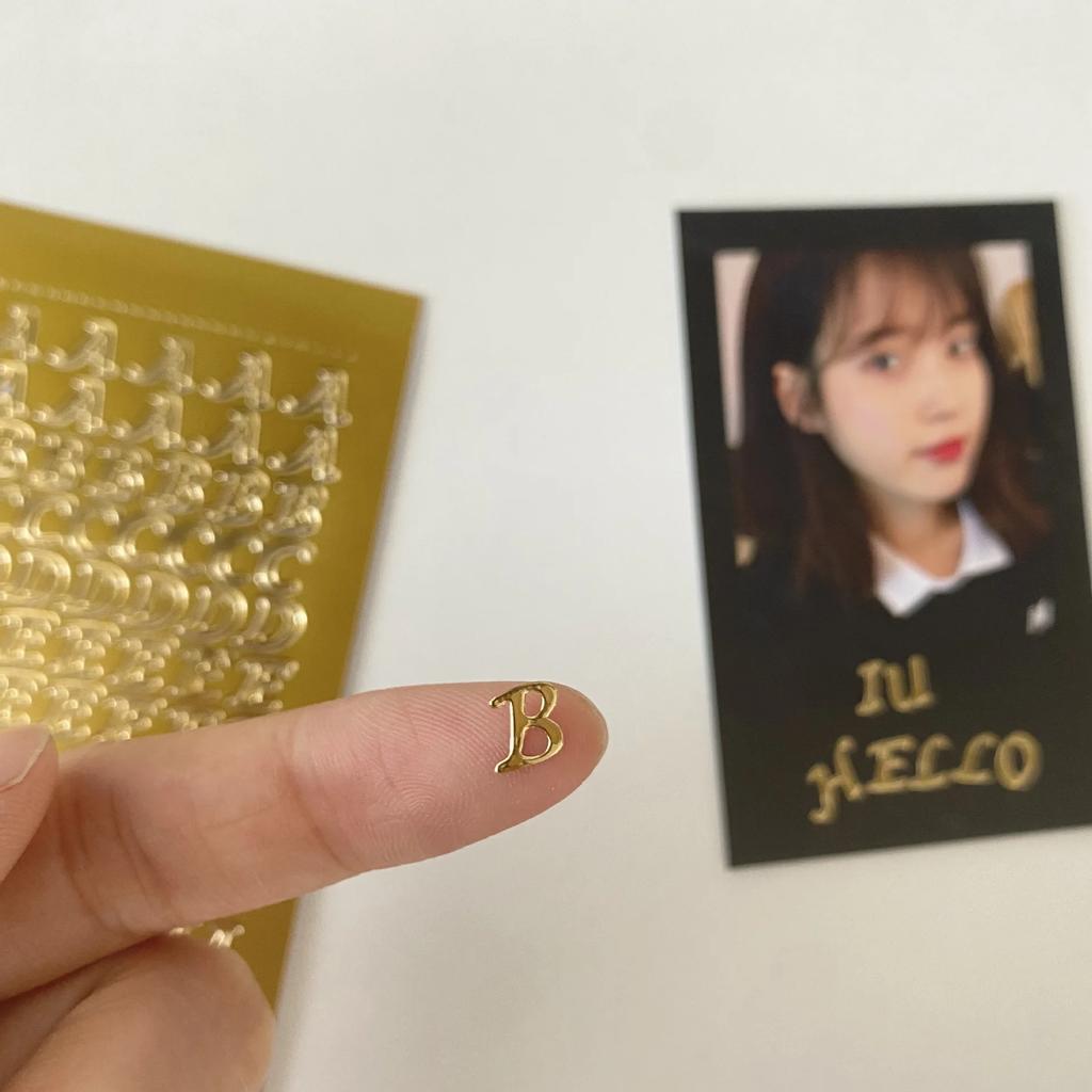 Letter Number Letter Stickers for DIY Idol Card Album Bronzing Gold Silver Scrapbooking Diary Sticker Korean Stationery 1Sheet