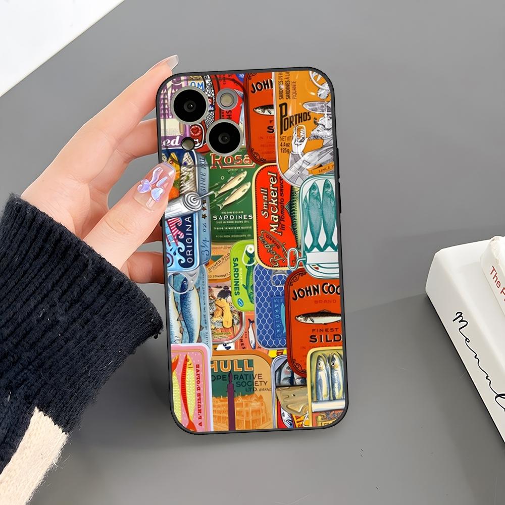 

Sardines Canned Fish Phone Case For Iphone 16 Plus 15 14 Pro Max 13 Mini 11 12 Xr X Xs 6 7 8 SE Plus Back Cover iPhone11