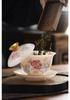 Premium Jade Porcelain Gaiwan Tea Set - Large Capacity, Three-Piece Hovering Brewer for Home Use and Souvenir Gifts