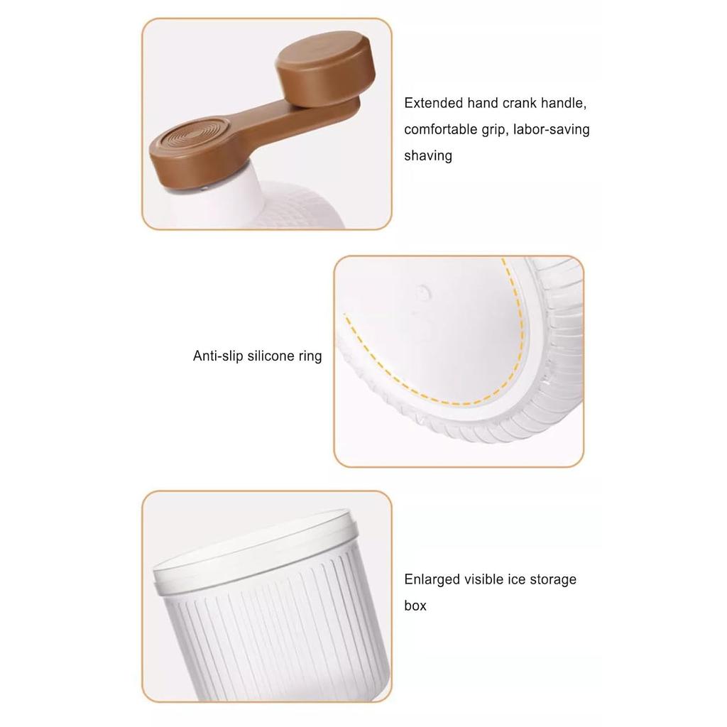 Shaved Ice Machine Plastic Portable Ice Crusher Ice Shaver with 2pcs Ice Cube Trays