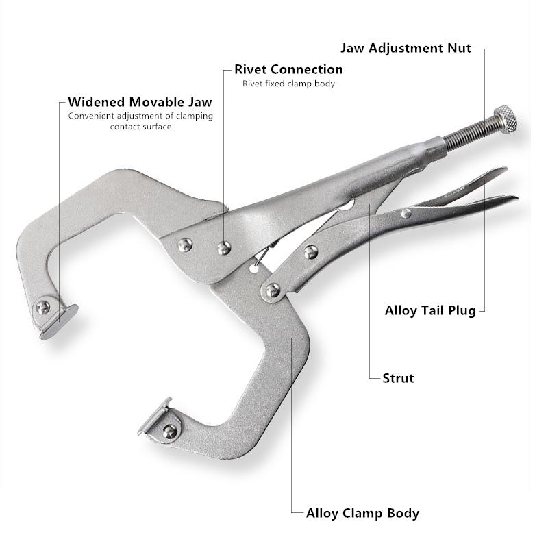 6/9/11/14 Inch C Clamp Assorted Locking Welding Clamp Mini Alloy Locking Pliers For Hand Repair Tools Wood Working