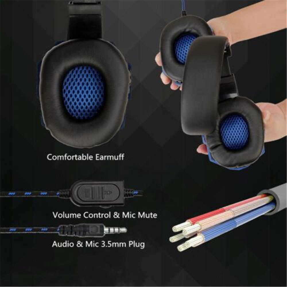 3.5mm Gaming Headphones Wired Bass Stereo Gamer Headset Music Earphones With Microphone For PS4 Xbox One Switch PC Phone Laptops
