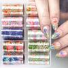 10 Rolls Colorful Transfer Decals Starry Sky Paper Nail Supplies Hot Nails Foils  for Women DIY