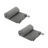 Golf Towel, Gray, Set of 2, Golf Goods, Golf Accessories, Golf Ball Wiping, Golf Club Care, Microfiber, Absorbent, Quick Drying, Sports Towel, Towel