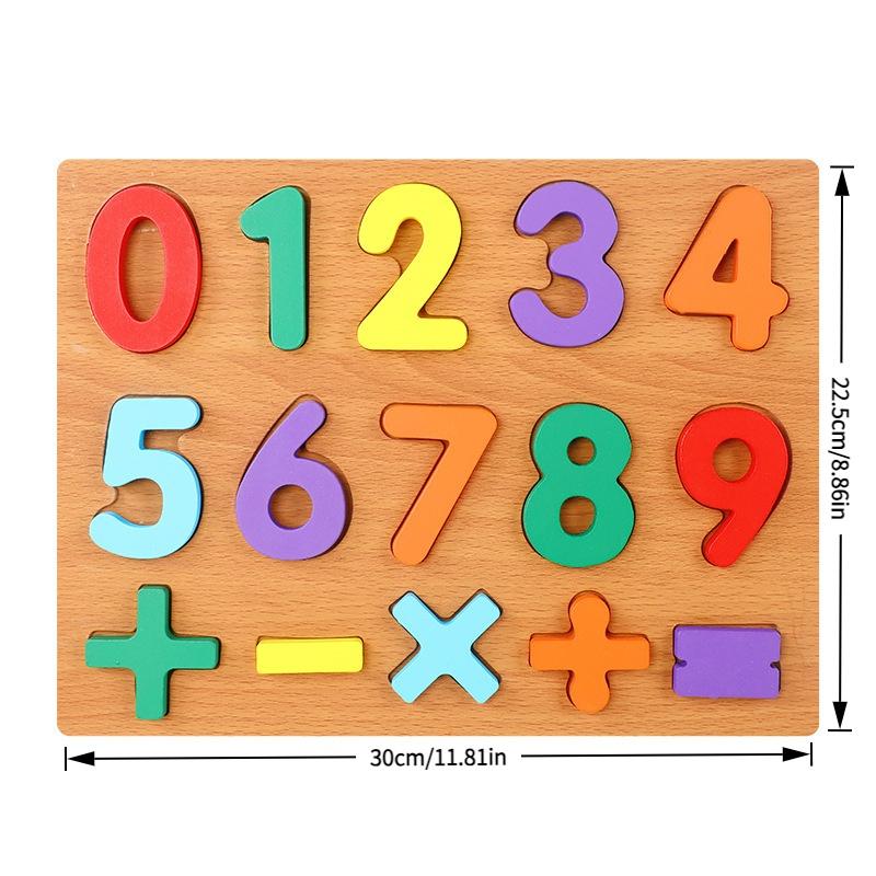 Colorful Alphabet Number Wooden Puzzles Kids Intelligent Matching Game Preschool Children Early Educational Toys