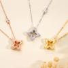Brushed Four-leaf Clover Necklace Female French Retro Ins Style High-end Medieval Pendant