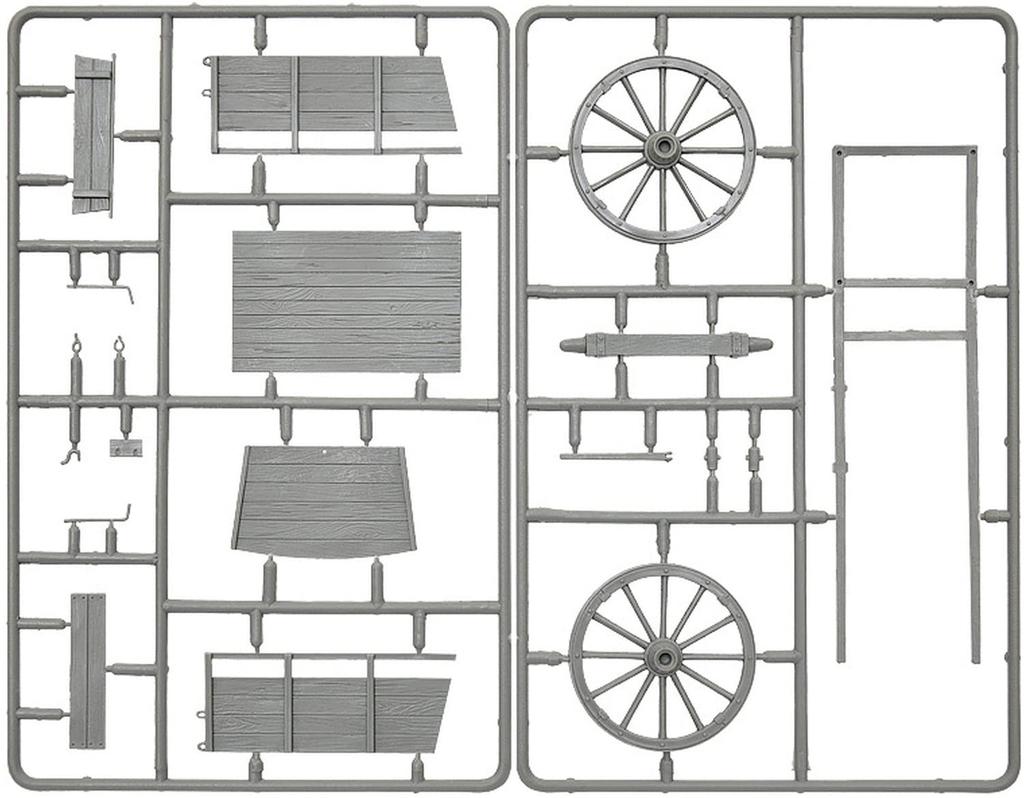 MiniArt Farm Cart and Village Accessories Plastic Model MA35657 1/35