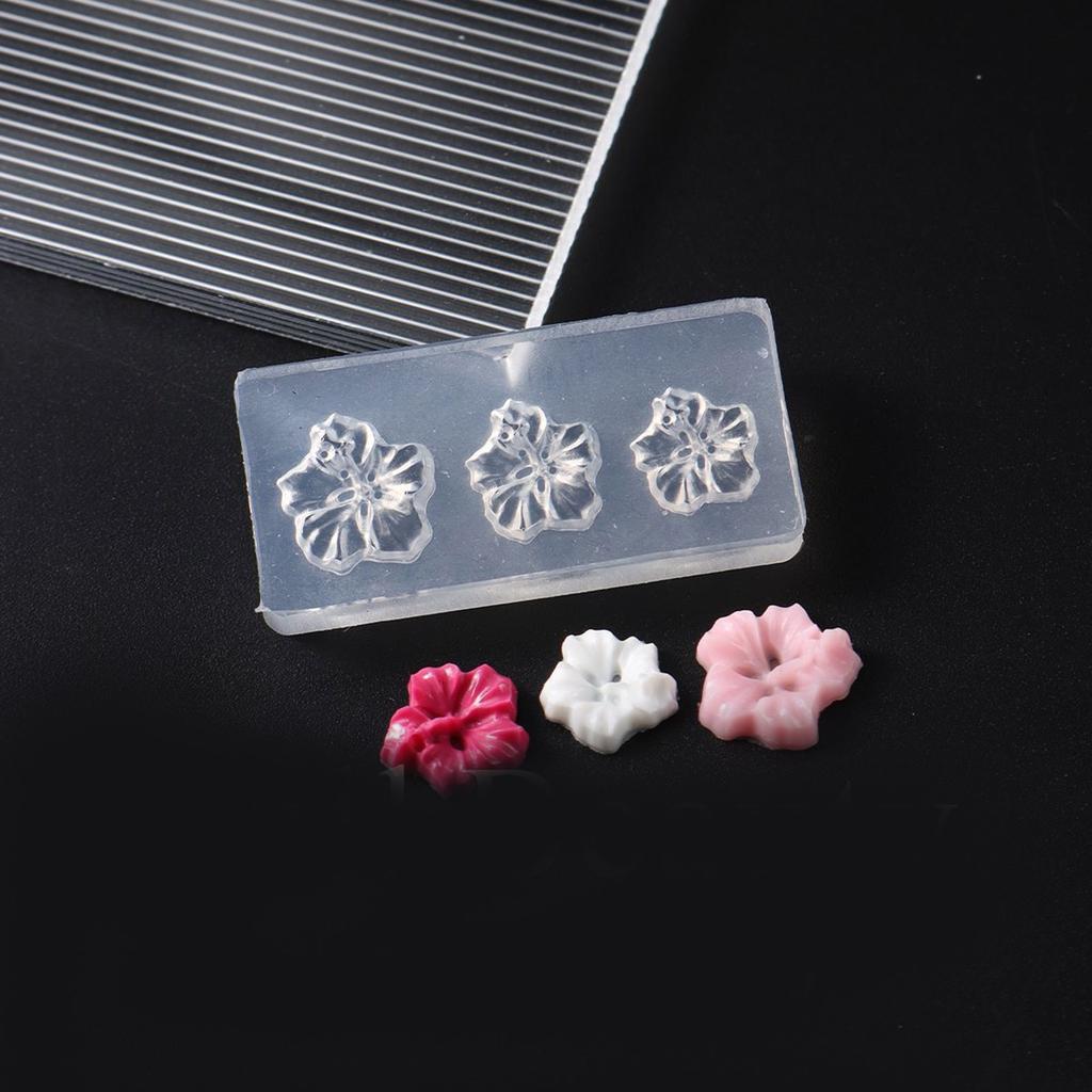 Multi Use Silicone Flower Shapers Professional 3D Gel Nail Sculpting Forms 4 Pieces Set Flower Nail Decorations