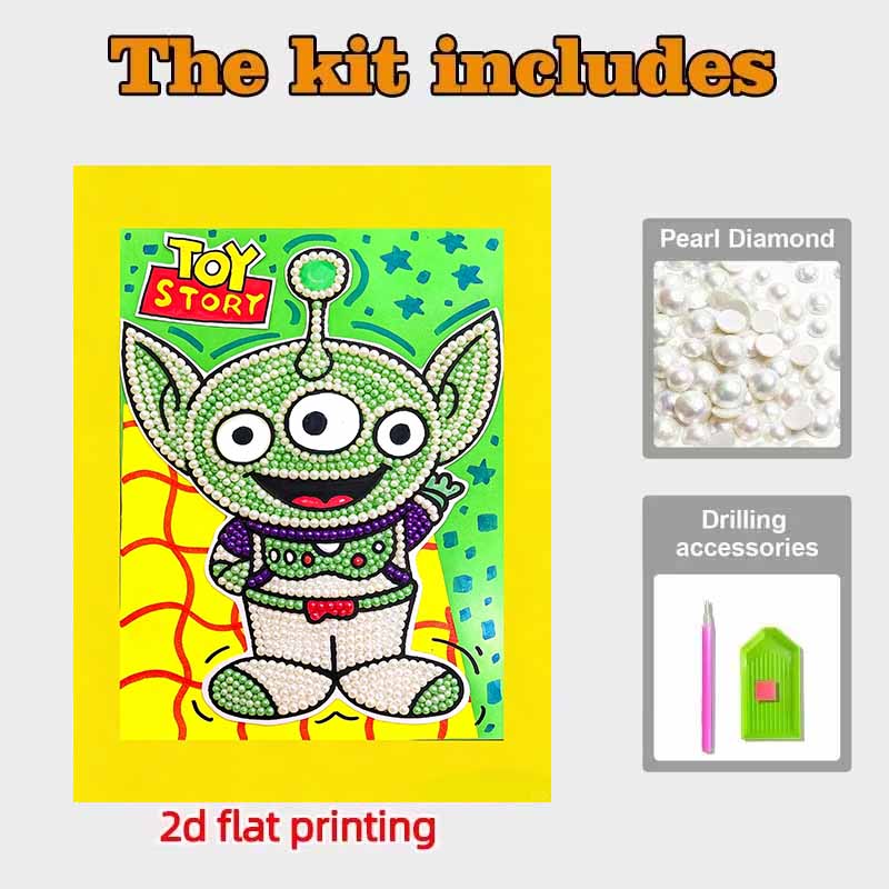 Disney Pearl Painting Toy Story Three Eyes DIY Pearl Art Pearl Painting Kit Pearl Art Painting Wall Suitable for Home Office Decoration Handmade Gifts