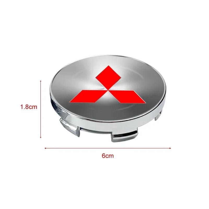 cywlrq1 4pcs 56mm sticker/60mm Hubcaps+sticker be suitable for Mitsubishi ASX Lancer Pajero Outlander L200 EVO Lancer EX Car Accessories