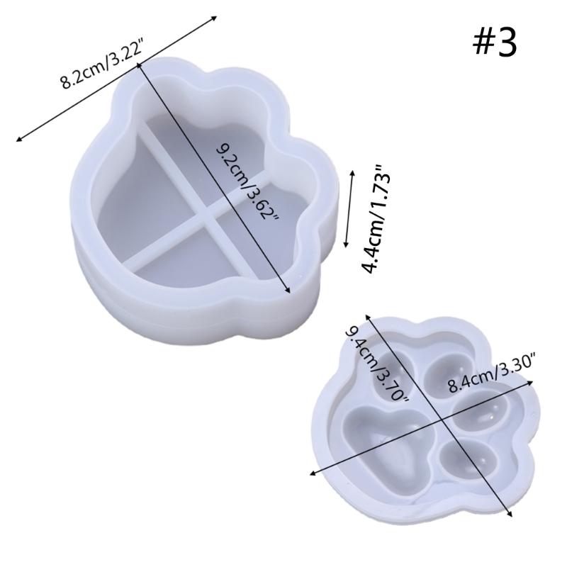 Flexible Sturdy Silicone Epoxy Resin Castes Mould Dog Paw Shaped Tray Dishes Mould for Craft and Home Decoration