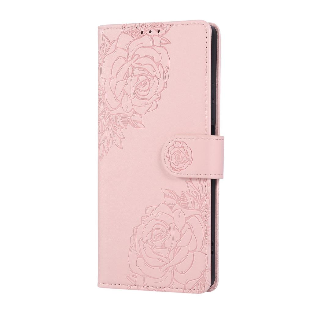 For Xiaomi Redmi Note 13R Pro 5G Case Rose Flower PU Leather Wallet Phone Cover with 3 Card Slots