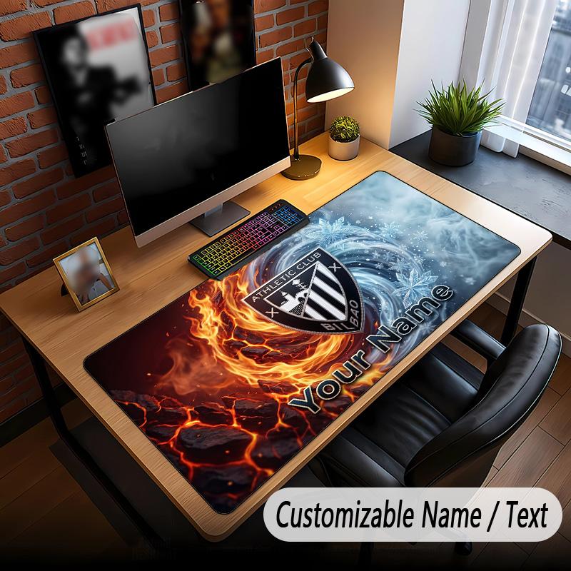 Large Mouse Pad Athletic Bilbao FC Print Custom Name Text Desk Mat for Office Gaming