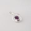 Amethyst Gemstone 925 Sterling Silver Jewelry Zircon Pendant 1.4" , Partywear Women's Pendant, Anniversary Gift For Her CZP-16-1