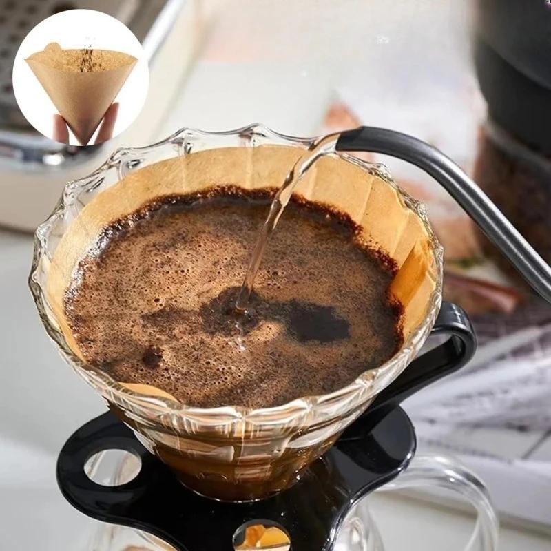 Unbleached Cone Filters,Coffee Filters,40-200 Count Disposable Natural Paper Filters 1-4 Cup,For Pour Over and Drip Coffee Maker