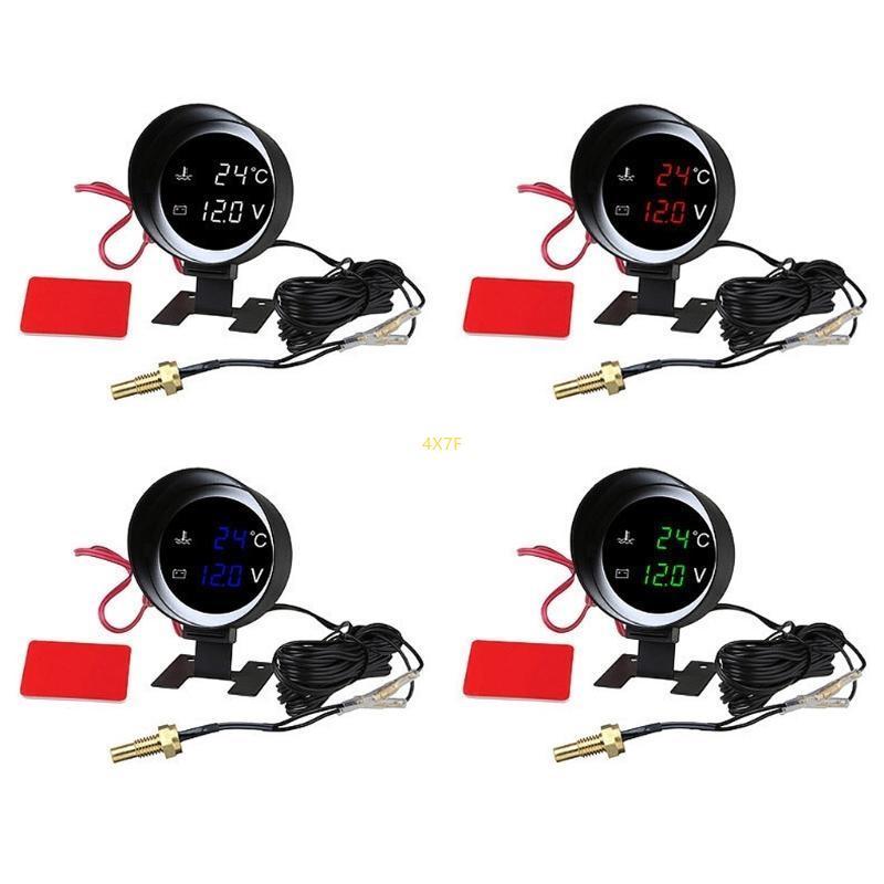 2 In 1 Car Truck Voltmeter Water Temperature Gauge Meter Digital Gauge