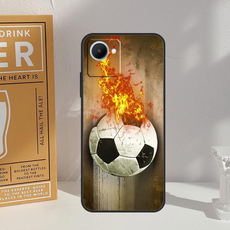Fire Football Soccer Ball For Realme 14 11 10 12 13 Pro Plus GT 7 5 Pro GT 6 6T C67 C61 C53 C51 C21Y C25S C75 C55 Case