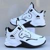 Men's High-Top Mesh Basketball Shoes, Breathable Non-Slip Sports Sneakers for Spring/Summer - Versatile White Running Shoes for Students