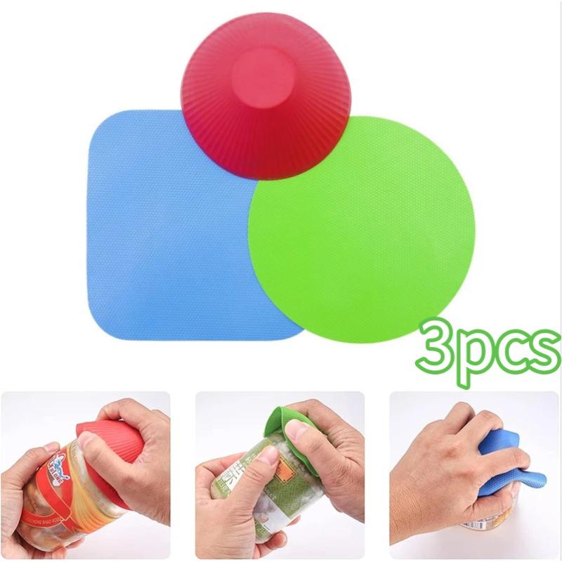 1/3pcs Rubber Can Opener Pad Gripper Bottle Lid Openers Reusable Grip Aid Seniors Easy Grip for Opening Jars and Bottle Lids