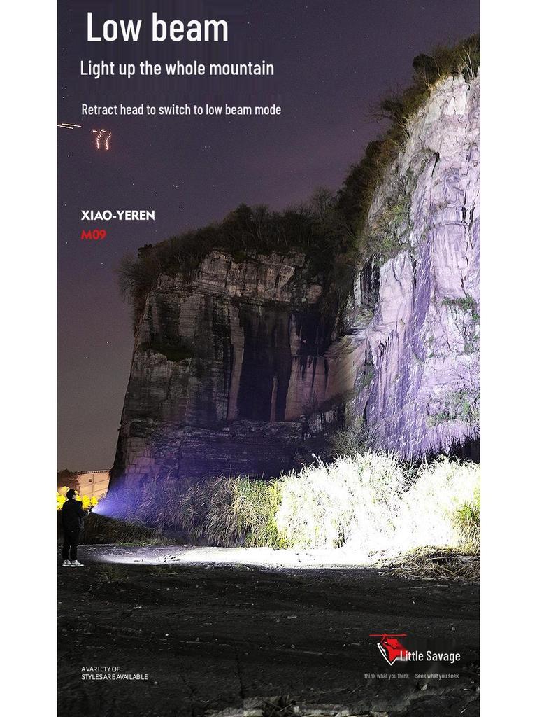 Rechargeable LED Outdoor Flashlight with Telescopic Zoom and Multifunctional Long-Range Emergency Lighting