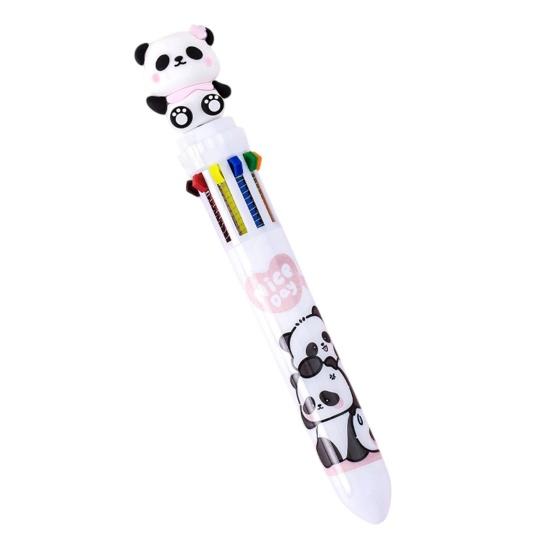 Kugelschreiber in Pandabär-Form Glattes Schreibgefühl Stift 10 Farben in einem Design Druckkugelschreiber für Schule Büro