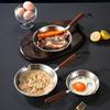 Stainless Steel Fry Pan with Wooden Handle Kitchen Cookware Egg Frying Pan Butter Warmer Nonstick Pot for All Stovetops