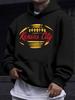 American/European Style Unisex Autumn/Winter Printed Hoodie Long-Sleeve Sweatshirt, Kansas City Themed Printed Hooded Sweatshirt, City Letter Emblem, 