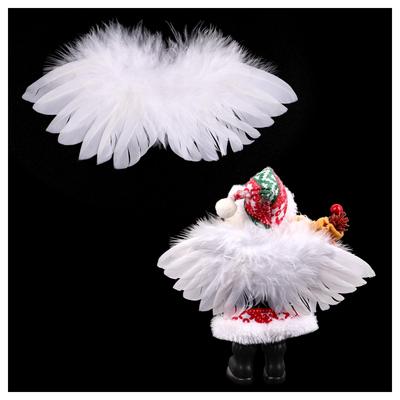 DERAYEE Mini Angel Wings Devil Wings Doll Decoration for Plush Toys and Pets Halloween Cosplay Wings Natural Feather Prop Photography Accessory