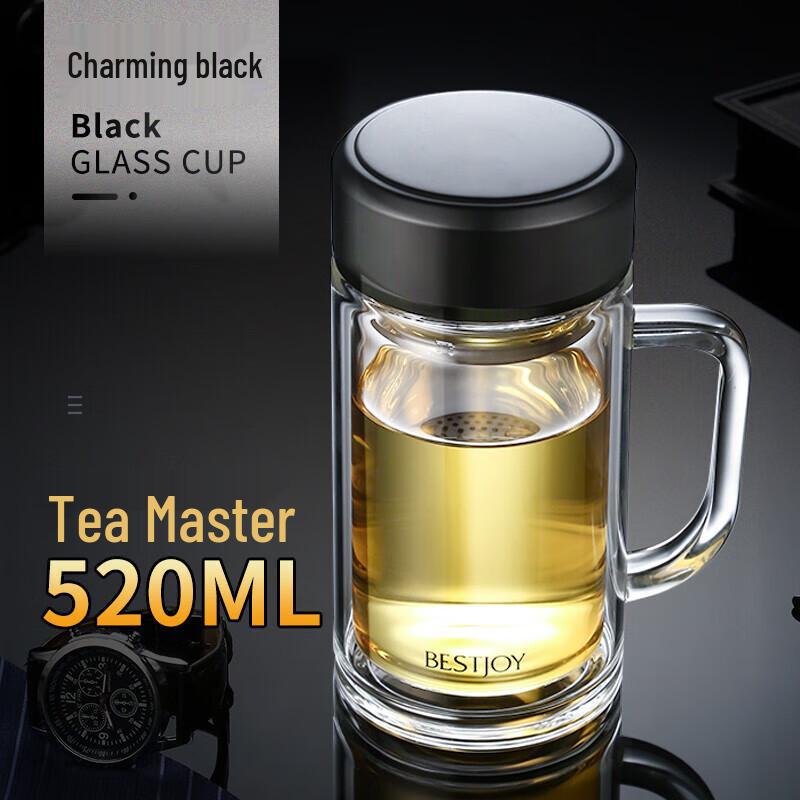 Fuguang Double-Layer Glass Water Bottle with Handle