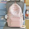 Schoolbag Niche Junior High School Students Reduce the Burden Cute Backpack Korean Female High School Students Schoolbag Versatile Lightweight High