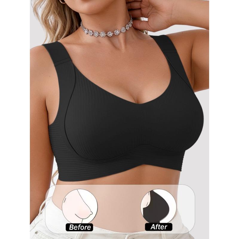 Us Eu Size Plus Size Seamless Wireless Push Up Back Closure Bra