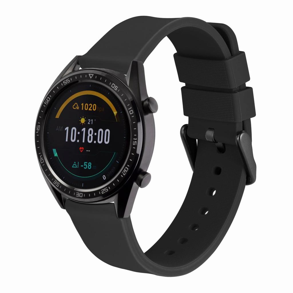 WOCCI 15mm Silicone Rubber Waterproof Replacement Watch Quick Black with Black Buckle Strap, Strap, Release,