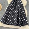 French high-end women's dress autumn socialite bow suspender waist pendulum polka dot puffy dress