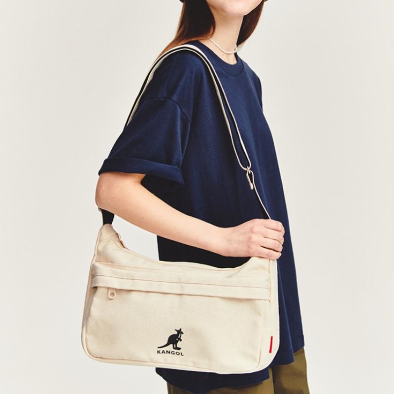 KANGOL Jude Canvas Pocket Crossbody Bag 3296 Ivory
