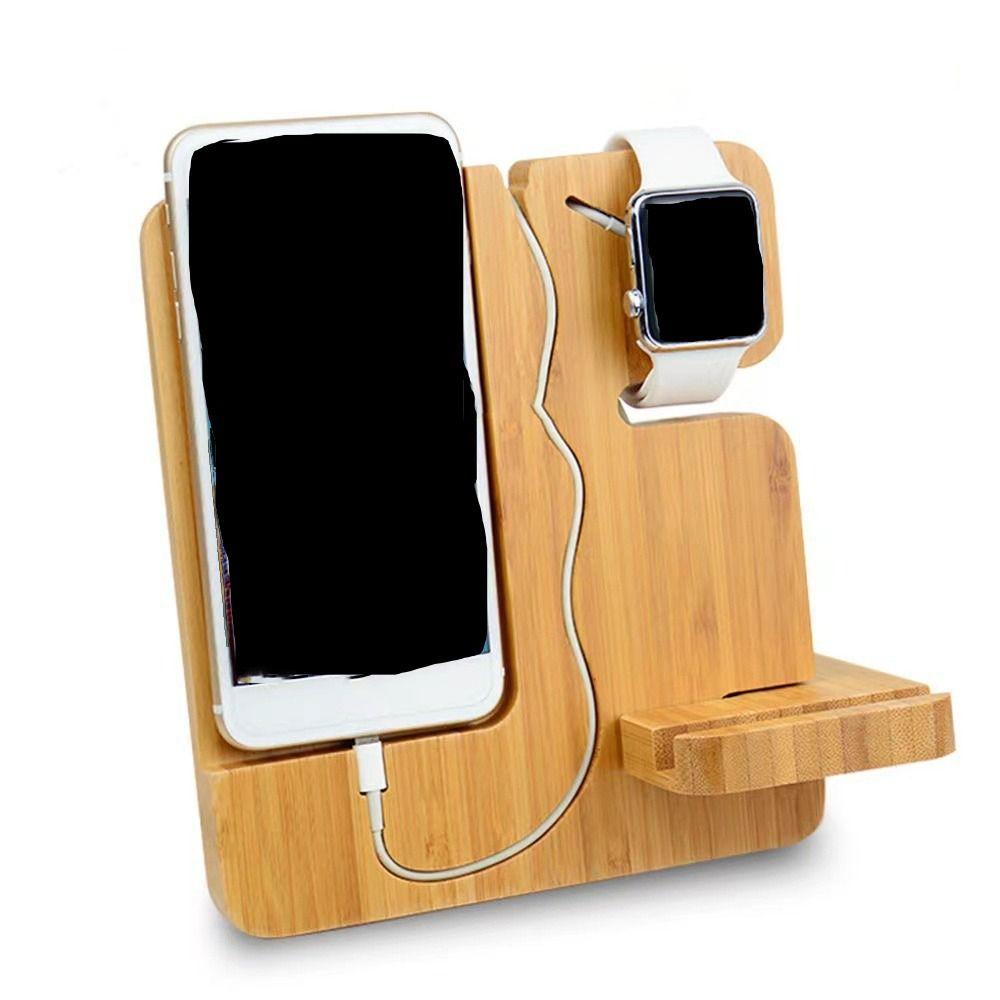 

Многофункциональный деревянный держатель для телефона Прочная настольная подставка для зарядки 2024 Подставка-кошелек Офис Bamboo