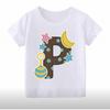 26 English Alphabet Cartoon Printed T-Shirt Children'S Jacket