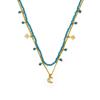 Necklace - LUXENTER - Ayora - Green Crystal - 18 Carat Yellow Gold Finish - Length 42+3 Cm