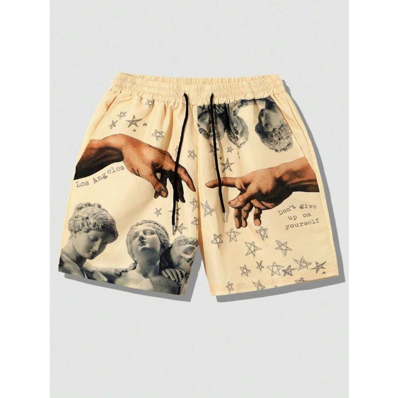 New Men's Summer Shorts Loose Luxury Shorts 3D Printing Casual Sculpture Print Harajuku Shorts Sports Quick Drying Shorts