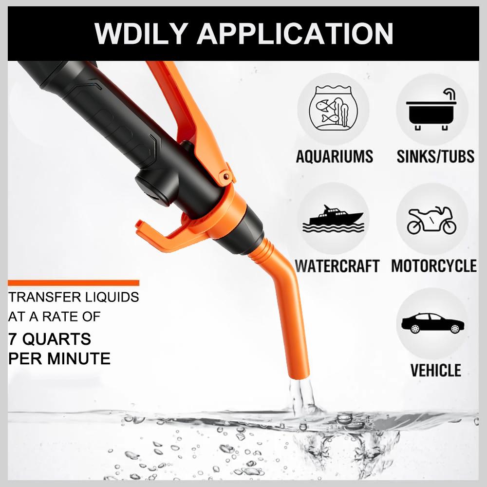 Portable Vacuum Pumps Water And Oil Absorption Fuel Tank Tools Sucking Pipe Car Gas Oil Pump For SUV Truck RV Boat