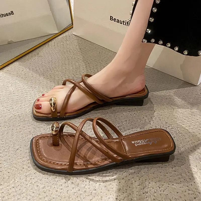 Off White Outside Flat Woman Slippers Sexy Open Toe On Beach Low Heel Job Shoes For Women Sandals Slides Fashion I Sale Pvc Shoe