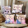 Anime Game FUWAMOCO Pillow Case Fashion Square Pillowcase Bedroom Sofa Room Ins Decoration Leisure