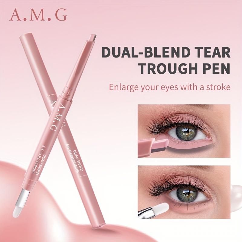 Dual-Ended Eyeshadow & Highlighter - Pink Brown Glitter Liquid Eyeliner for Beginners, Smooth Makeup Tool for Precise Eye Bag & Eye Enlargement