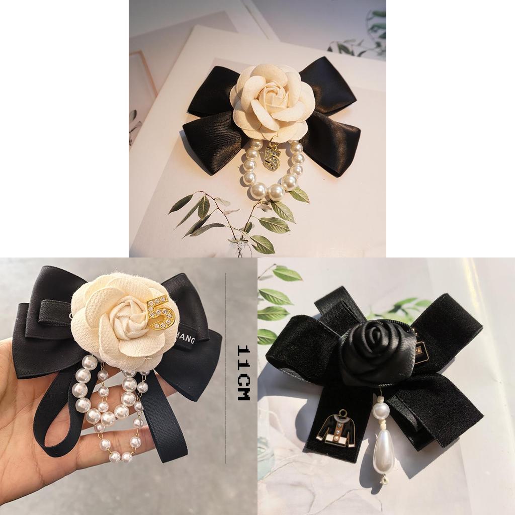 Modern Pearl Floral Pin With Butterfly Knot Design For Adult Formal Wear