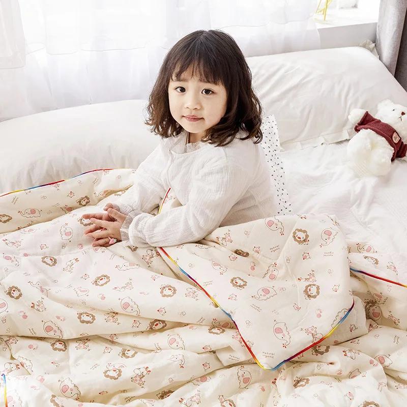 New Waffle Yarn Cotton Children's Summer Quilt Double Layer Yarn Airable Cover